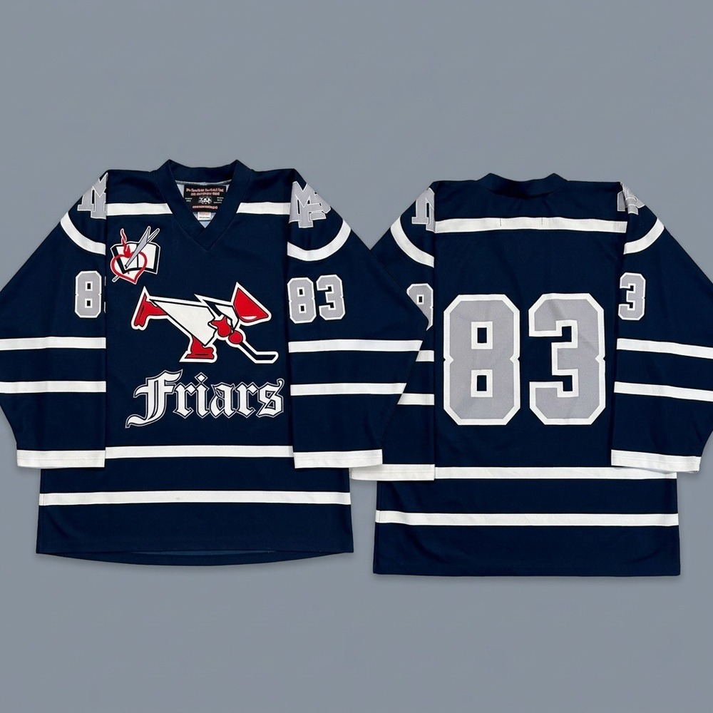 St Anthonys High School Friars Hockey Jersey Ace Mens Large 83 NY Prep Navy